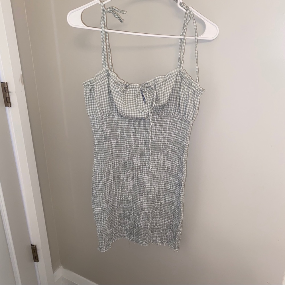 Green/blue gingham dress